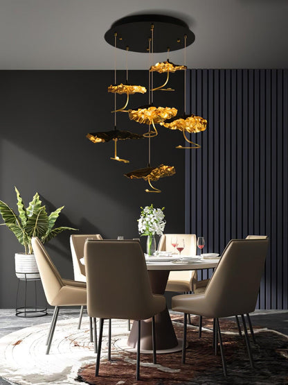 Brass Aviary Constellation Chandelier with Adjustable Height & LED Lig