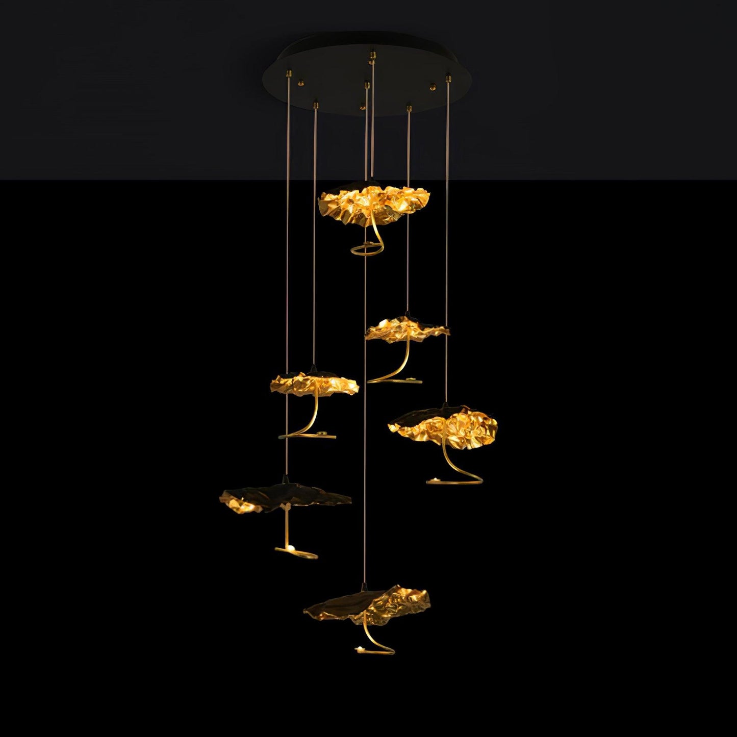 Brass Aviary Constellation Chandelier with Adjustable Height & LED Lig