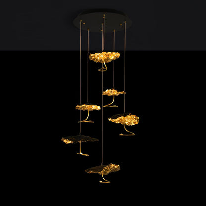 Brass Aviary Constellation Chandelier with Adjustable Height & LED Lig