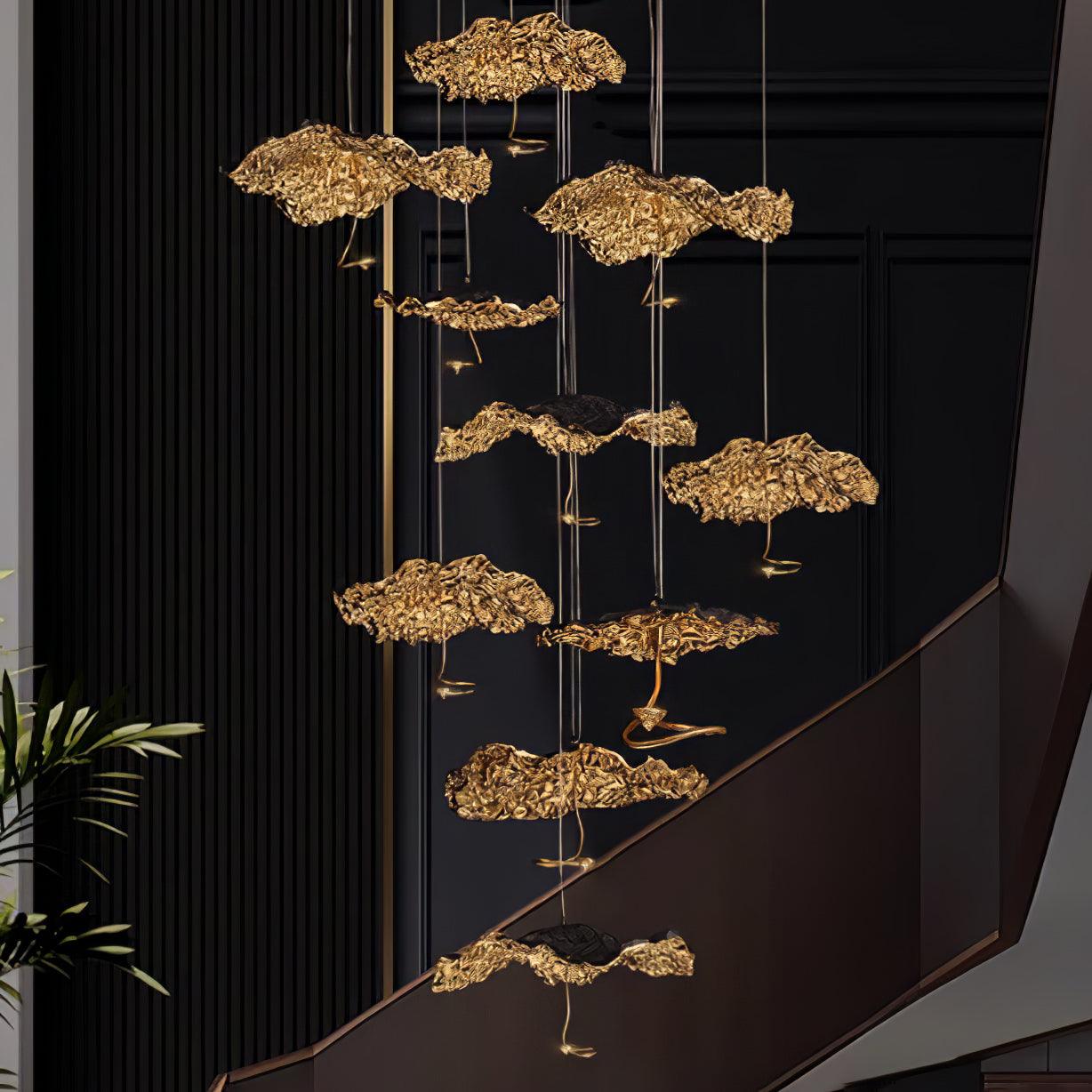 Brass Aviary Constellation Chandelier with Adjustable Height & LED Lig