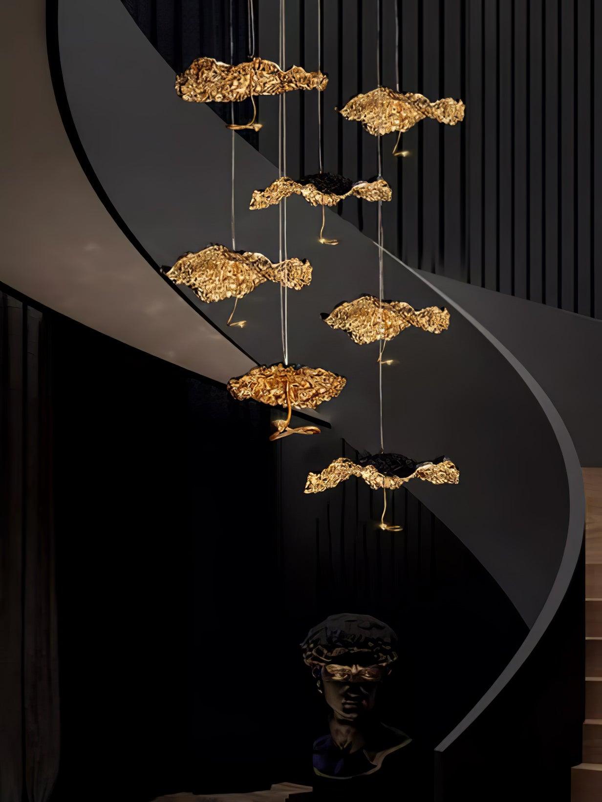 Brass Aviary Constellation Chandelier with Adjustable Height & LED Lig