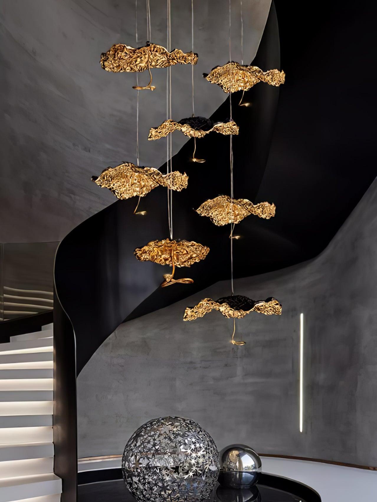Brass Aviary Constellation Chandelier with Adjustable Height & LED Lig