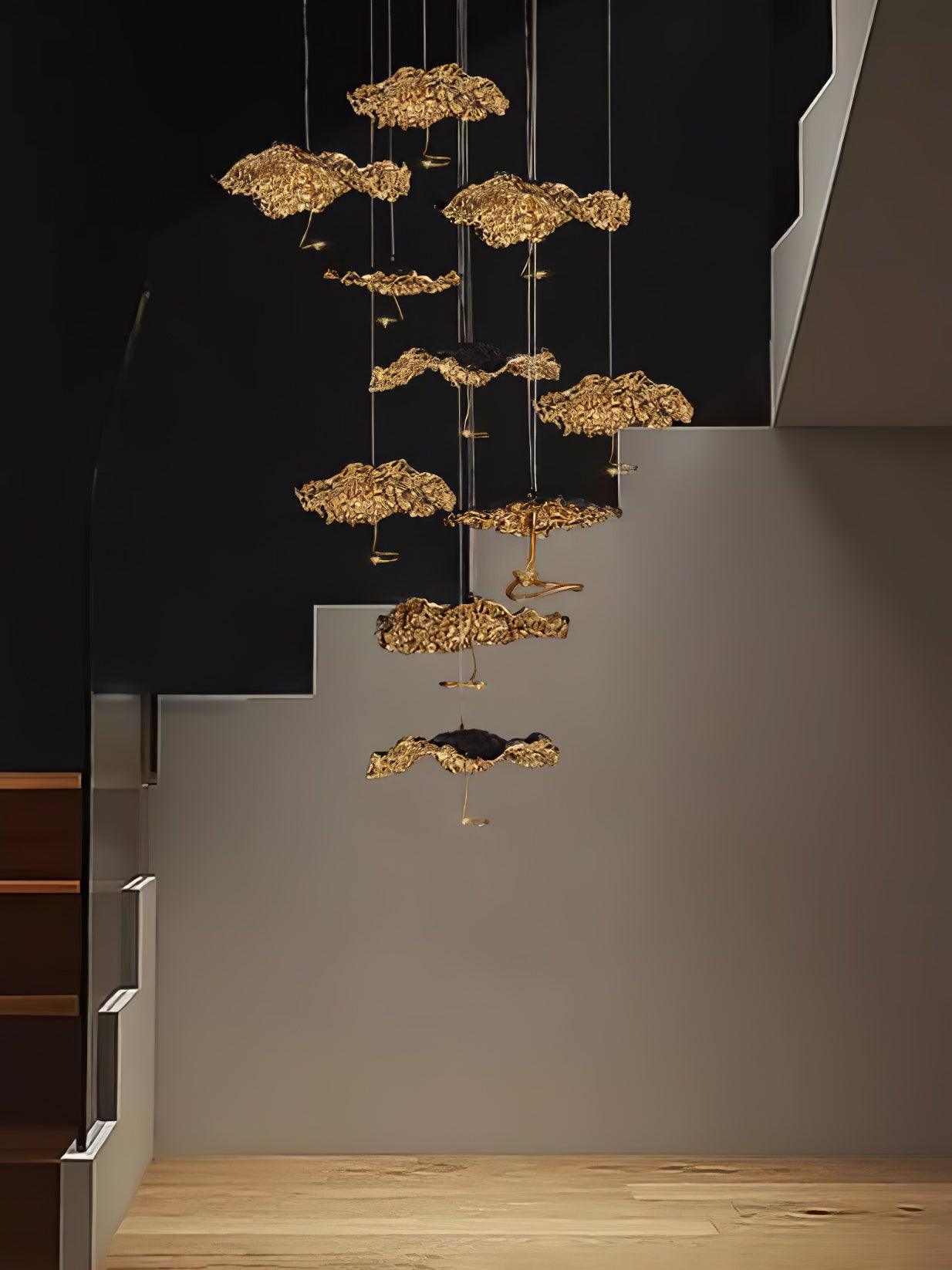 Brass Aviary Constellation Chandelier with Adjustable Height & LED Lig