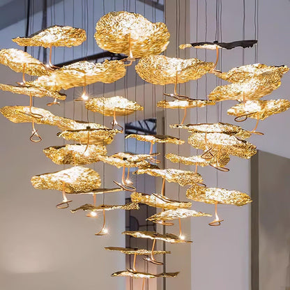 Brass Aviary Constellation Chandelier with Adjustable Height & LED Lig