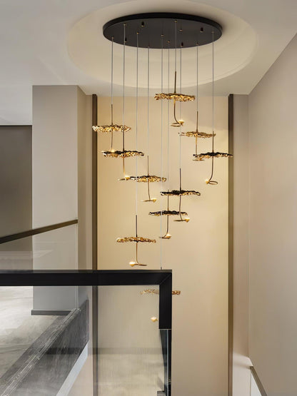 Brass Aviary Constellation Chandelier with Adjustable Height & LED Lig