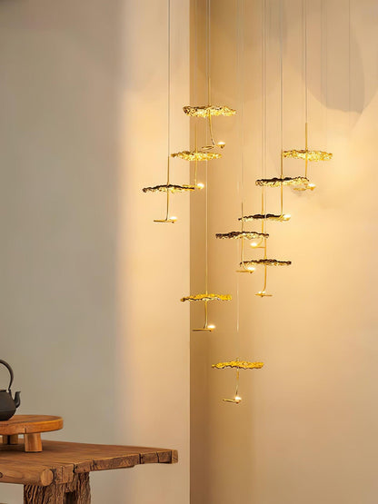Brass Aviary Constellation Chandelier with Adjustable Height & LED Lig