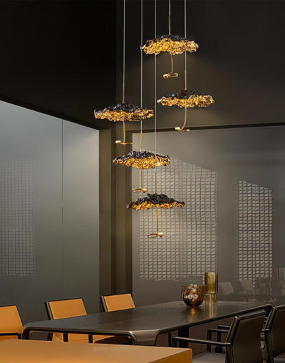 Brass Aviary Constellation Chandelier with Adjustable Height & LED Lig