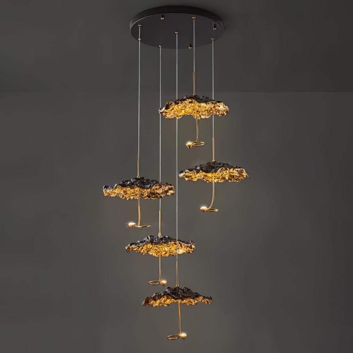 Brass Aviary Constellation Chandelier with Adjustable Height & LED Lig