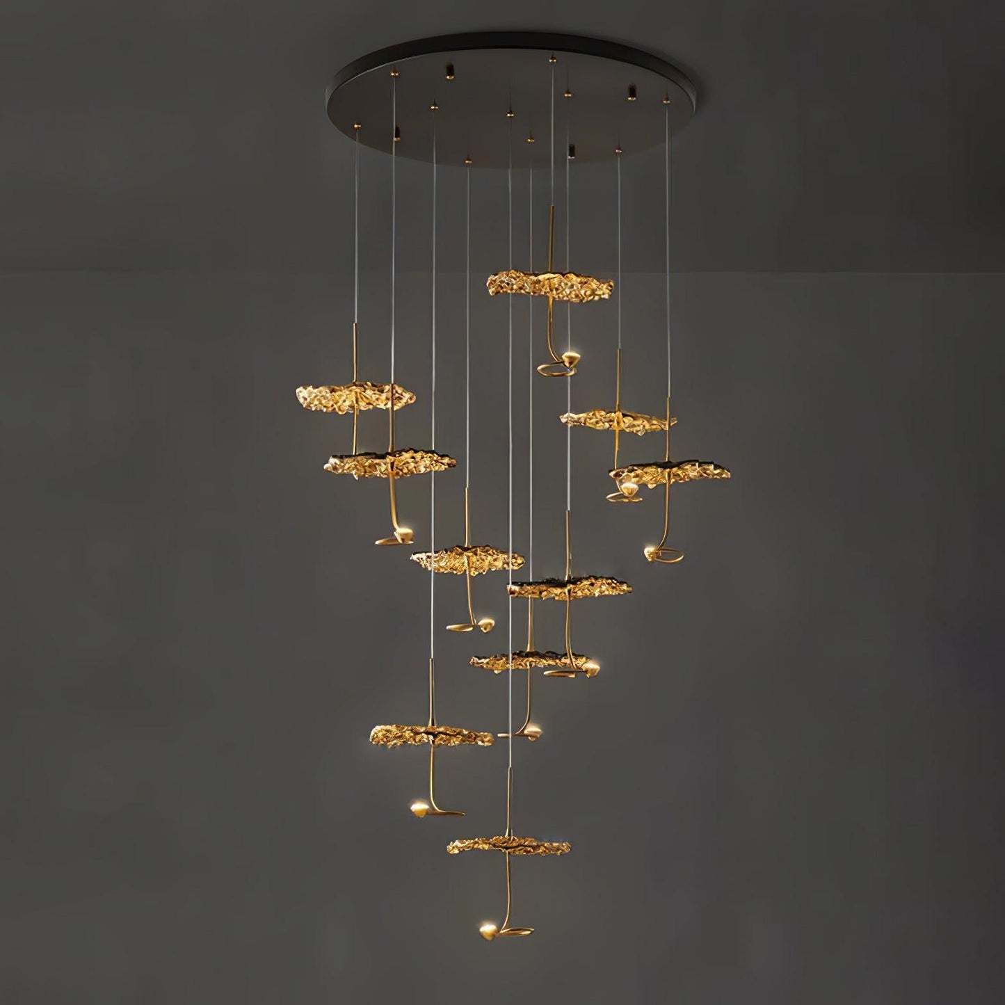 Brass Aviary Constellation Chandelier with Adjustable Height & LED Lig