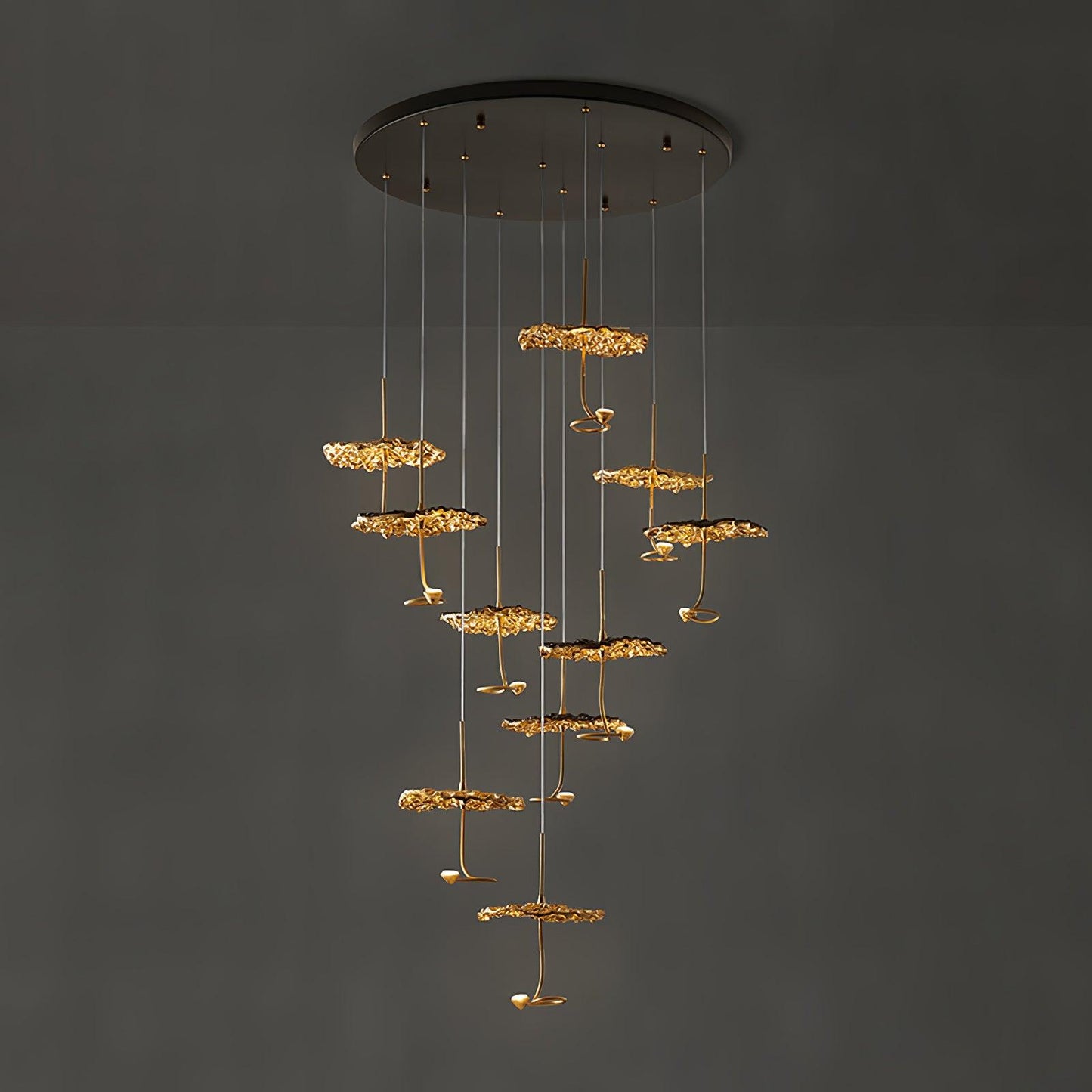 Brass Aviary Constellation Chandelier with Adjustable Height & LED Lig