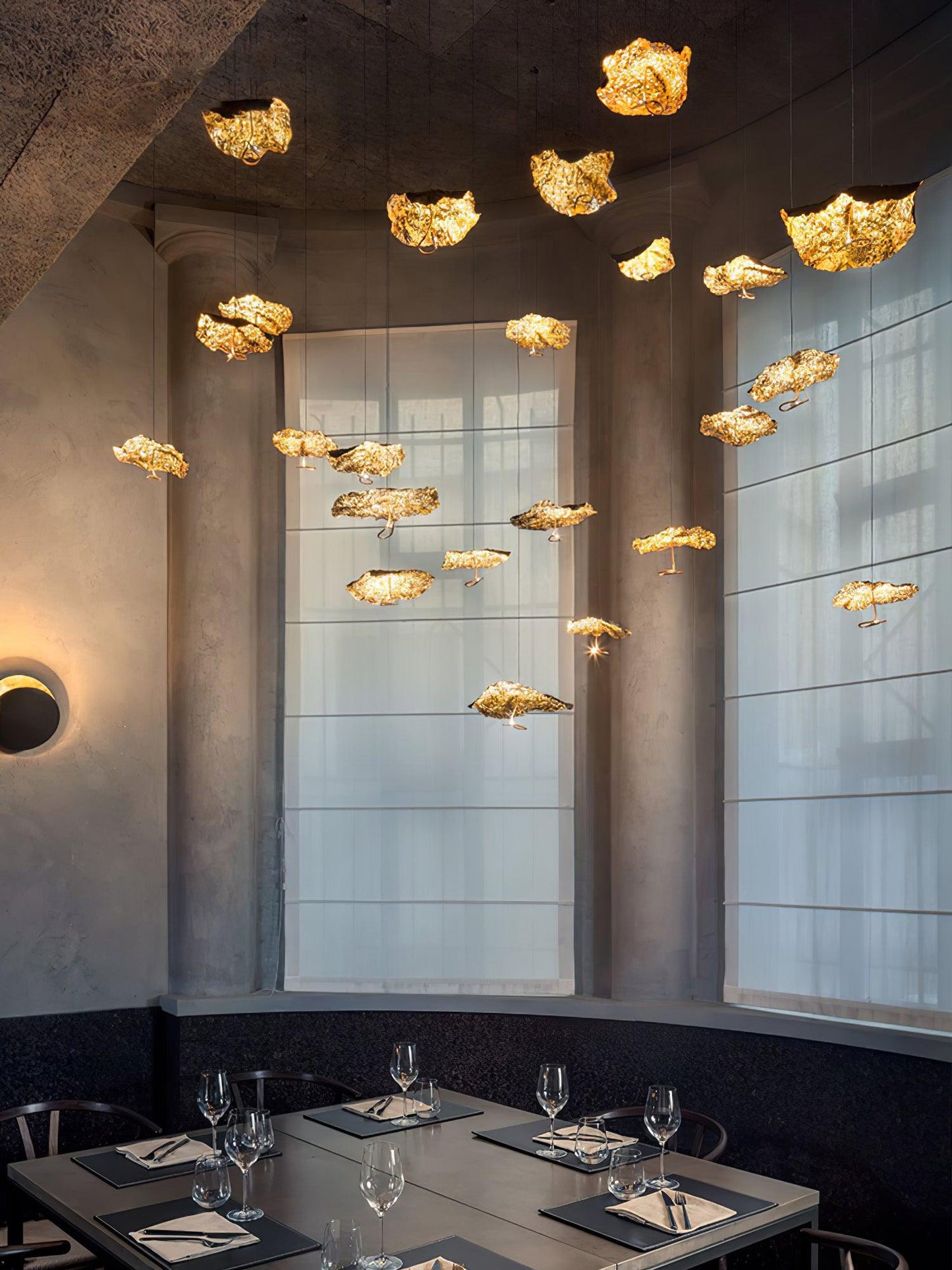 Brass Aviary Constellation Chandelier with Adjustable Height & LED Lig