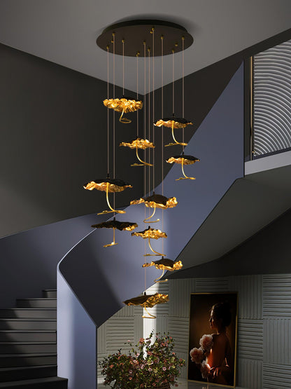 Brass Aviary Constellation Chandelier with Adjustable Height & LED Lig