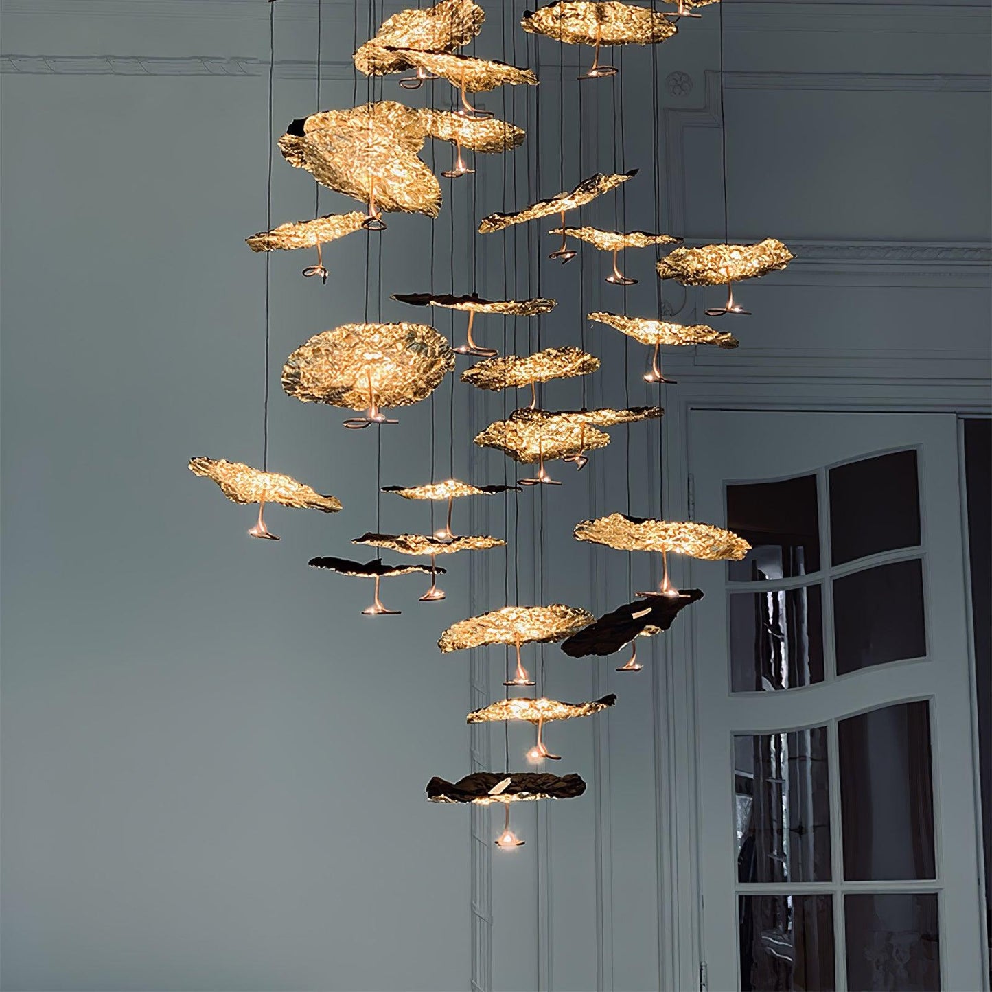 Brass Aviary Constellation Chandelier with Adjustable Height & LED Lig