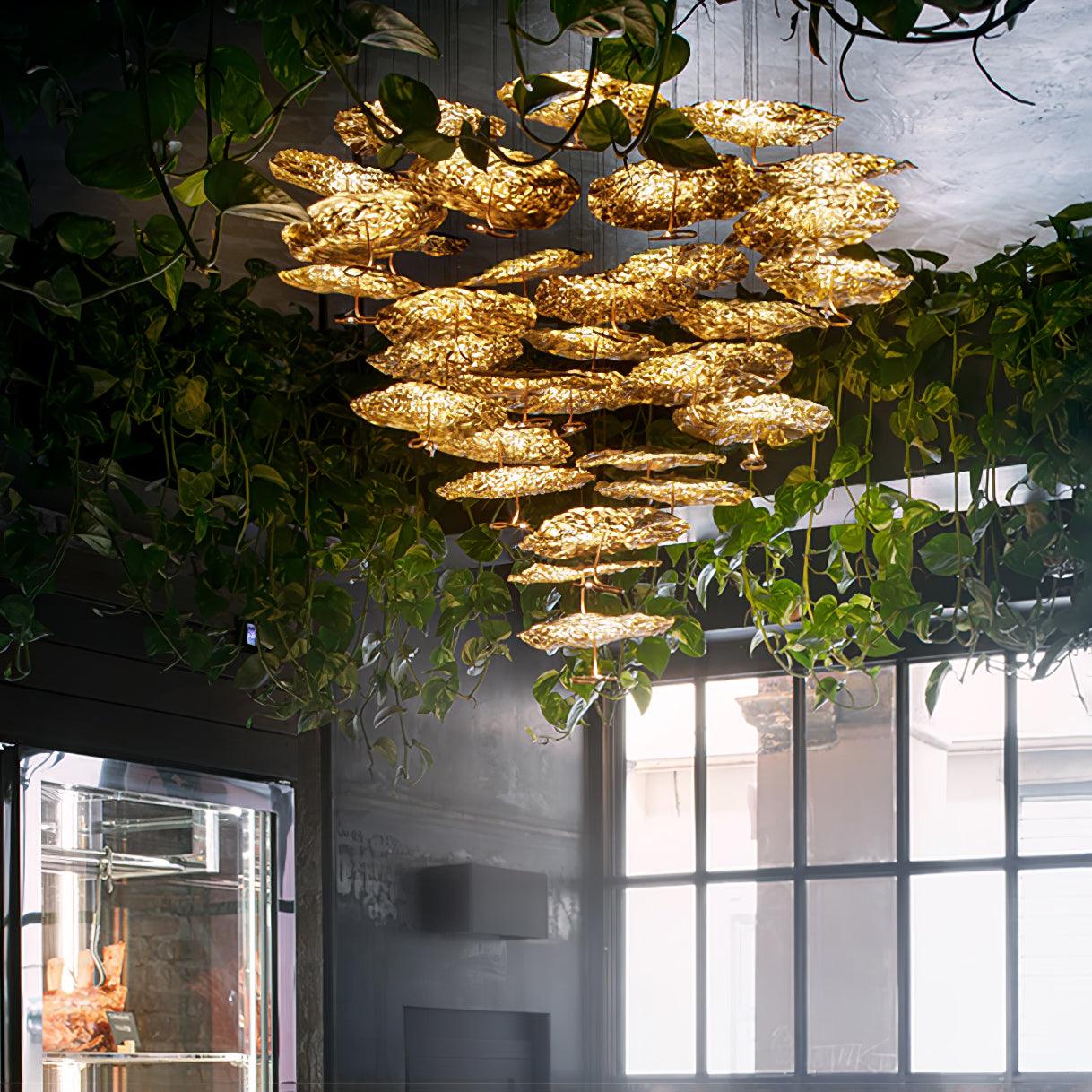 Brass Aviary Constellation Chandelier with Adjustable Height & LED Lig