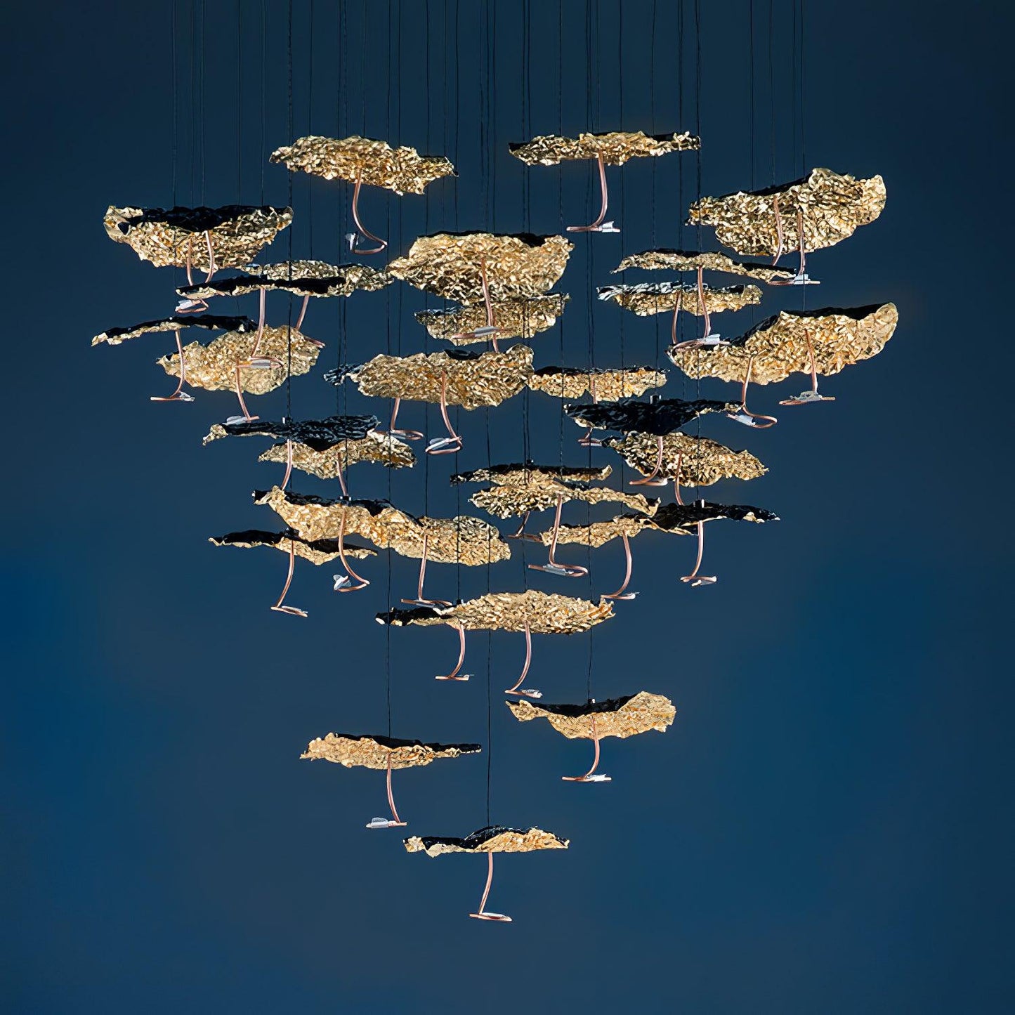 Brass Aviary Constellation Chandelier with Adjustable Height & LED Lig