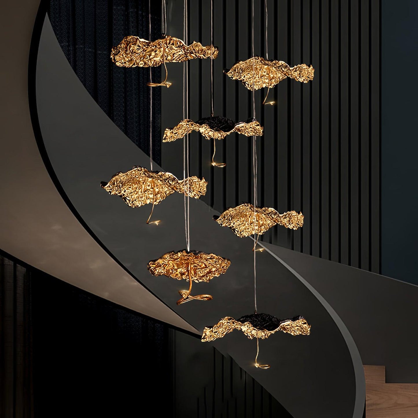 Brass Aviary Constellation Chandelier with Adjustable Height & LED Lig