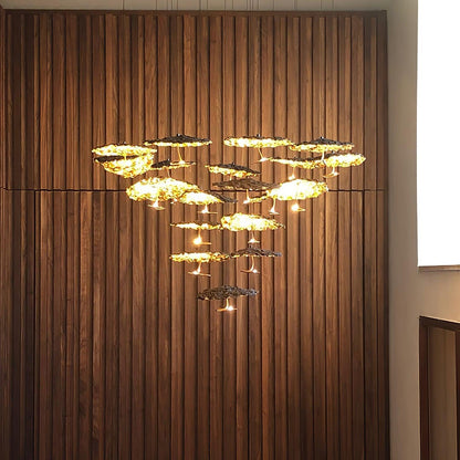 Brass Aviary Constellation Chandelier with Adjustable Height & LED Lig