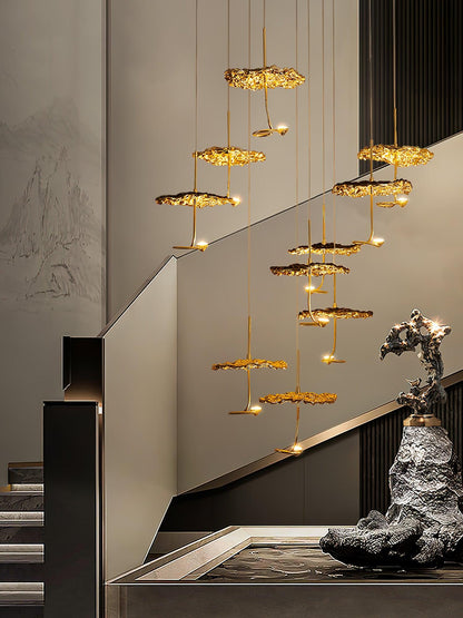 Brass Aviary Constellation Chandelier with Adjustable Height & LED Lig