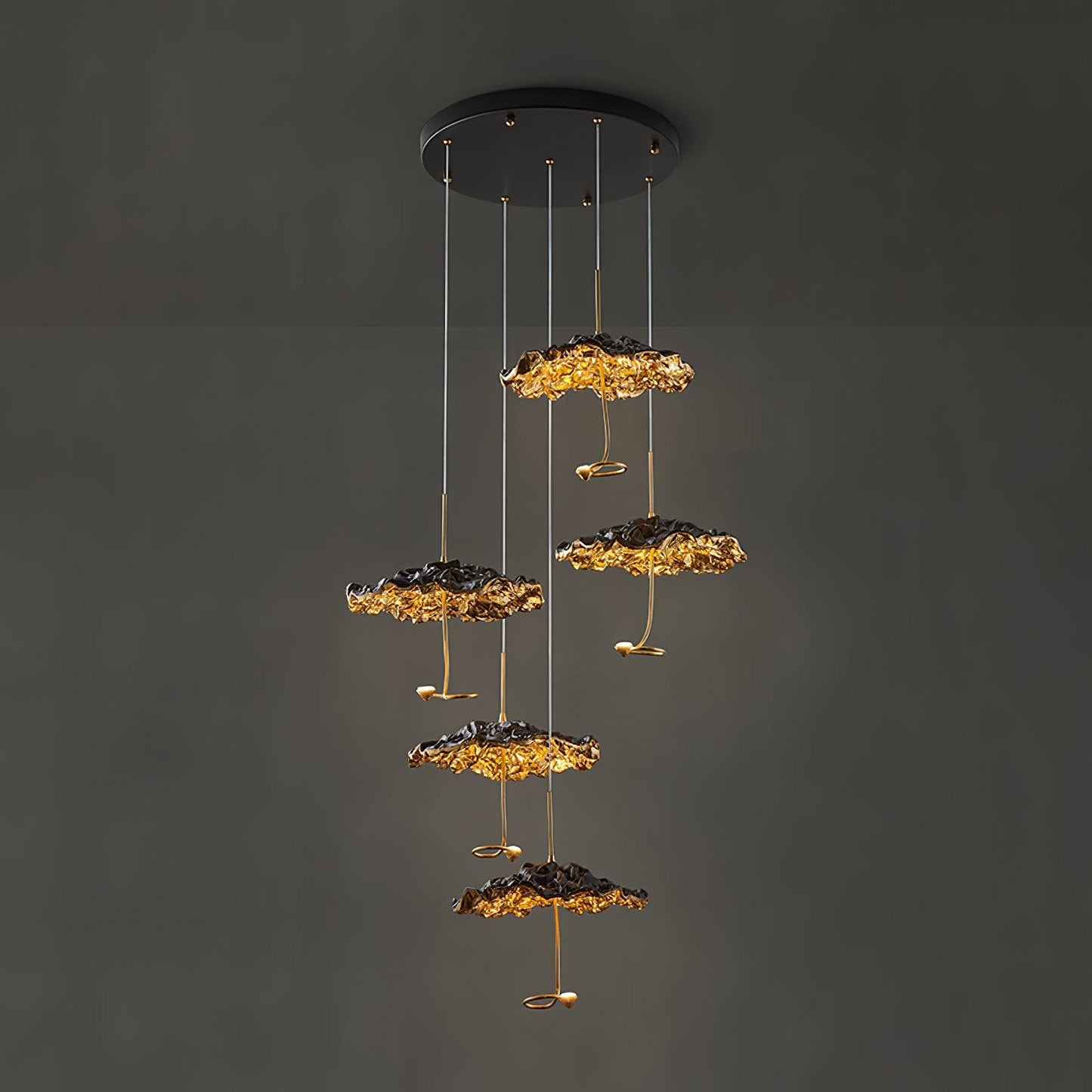 Brass Aviary Constellation Chandelier with Adjustable Height & LED Lig