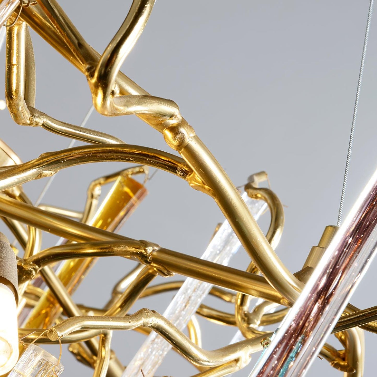 Elegant Gold Round Teardrop Chandelier with Adjustable Height & Crysta