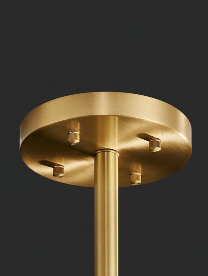Elegant Gold & Clear Rod Chandelier with Adjustable Height & LED Compa
