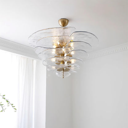 Elegant Petals Glass Chandelier - Dimmable, Energy-Efficient Lighting