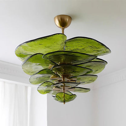 Elegant Petals Glass Chandelier - Dimmable, Energy-Efficient Lighting