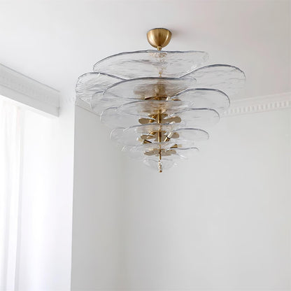 Elegant Petals Glass Chandelier - Dimmable, Energy-Efficient Lighting