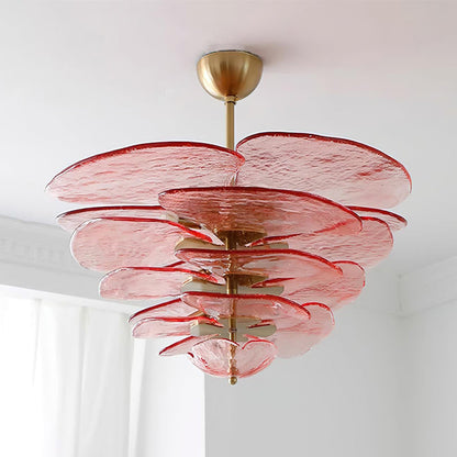 Elegant Petals Glass Chandelier - Dimmable, Energy-Efficient Lighting