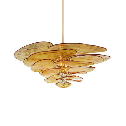Elegant Petals Glass Chandelier - Dimmable, Energy-Efficient Lighting