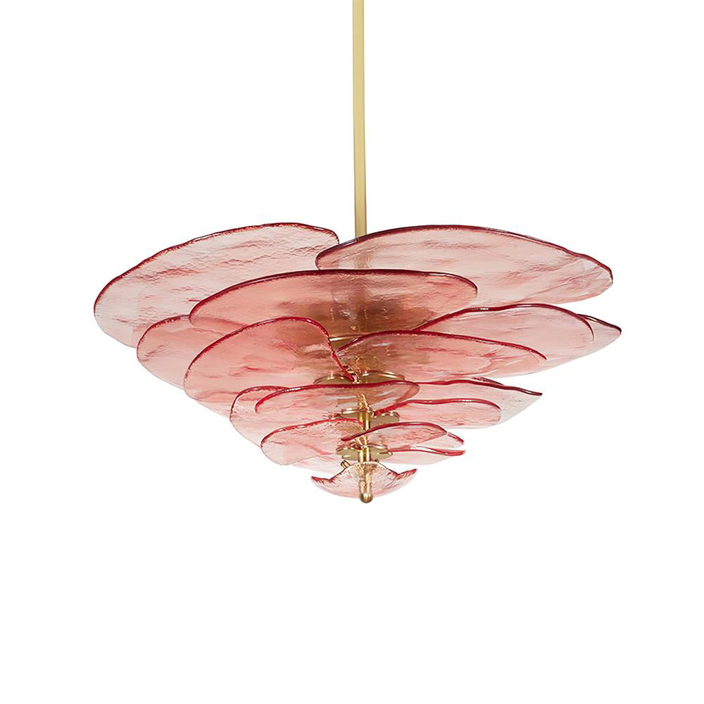 Elegant Petals Glass Chandelier - Dimmable, Energy-Efficient Lighting