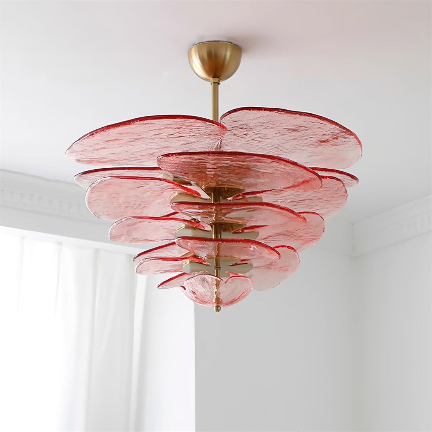 Elegant Petals Glass Chandelier - Dimmable, Energy-Efficient Lighting