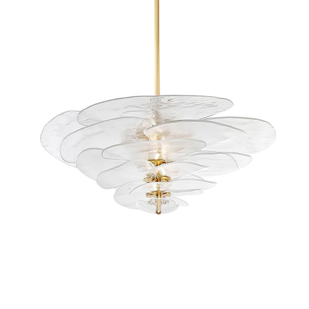 Elegant Petals Glass Chandelier - Dimmable, Energy-Efficient Lighting