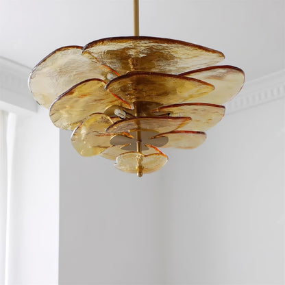 Elegant Petals Glass Chandelier - Dimmable, Energy-Efficient Lighting