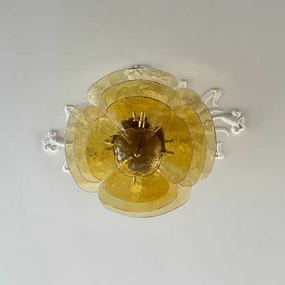 Elegant Petals Glass Chandelier - Dimmable, Energy-Efficient Lighting