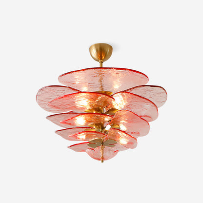 Elegant Petals Glass Chandelier - Dimmable, Energy-Efficient Lighting