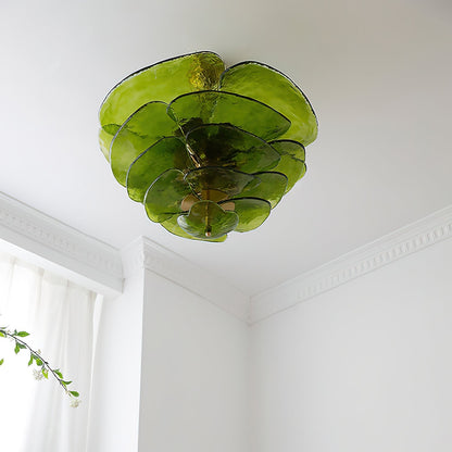 Elegant Petals Glass Chandelier - Dimmable, Energy-Efficient Lighting