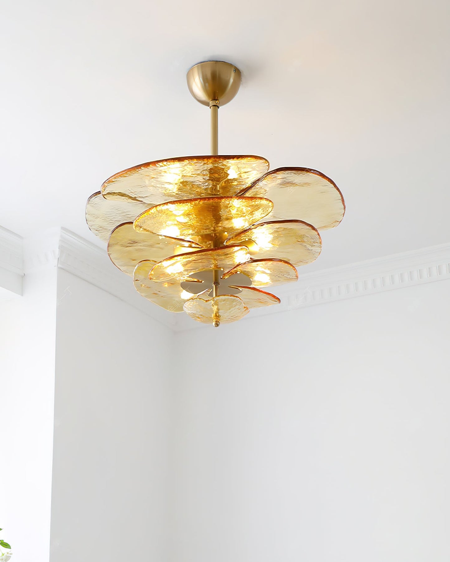 Elegant Petals Glass Chandelier - Dimmable, Energy-Efficient Lighting