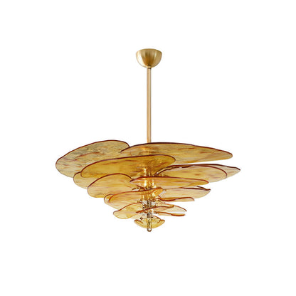 Elegant Petals Glass Chandelier - Dimmable, Energy-Efficient Lighting