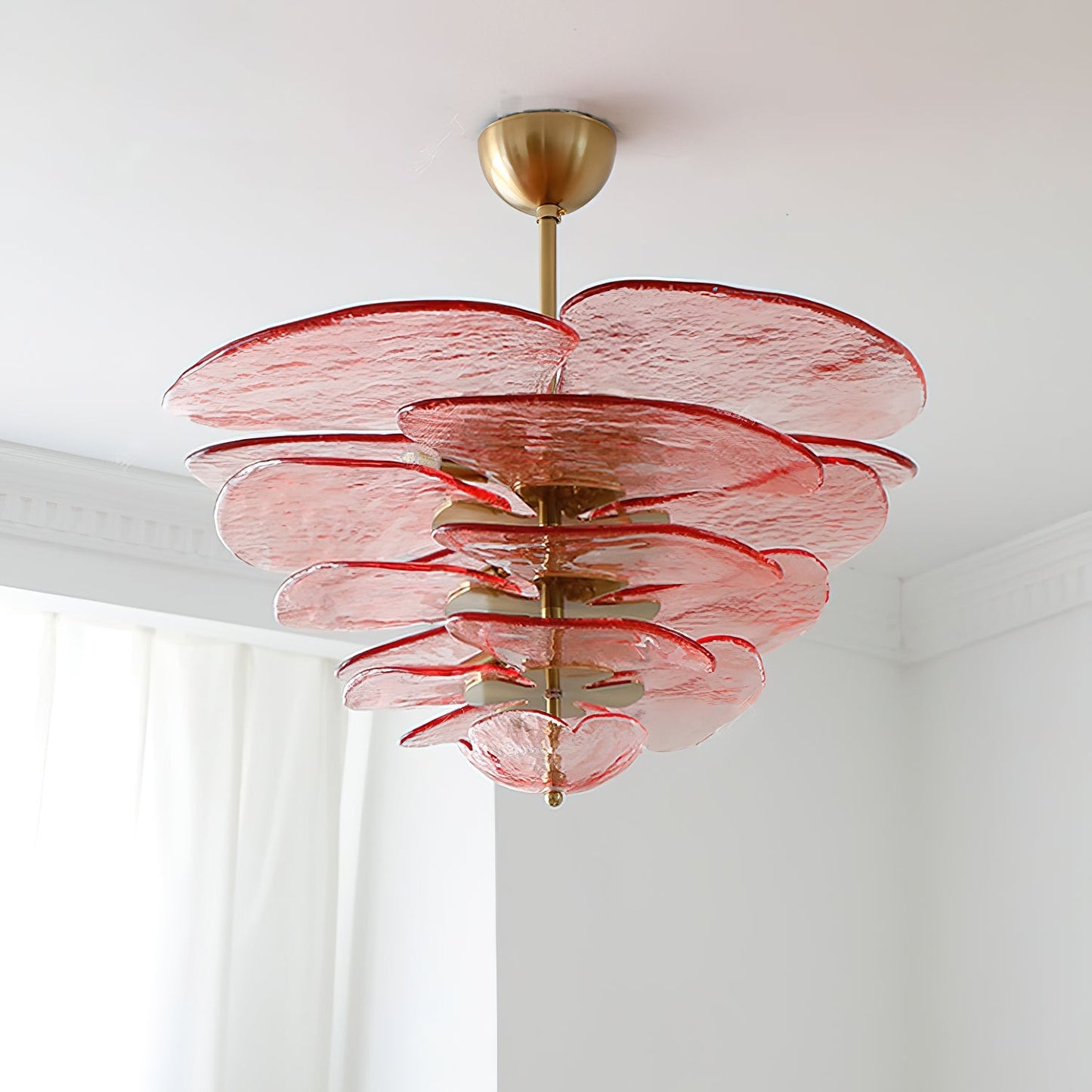 Elegant Petals Glass Chandelier - Dimmable, Energy-Efficient Lighting