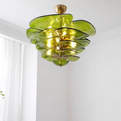 Elegant Petals Glass Chandelier - Dimmable, Energy-Efficient Lighting