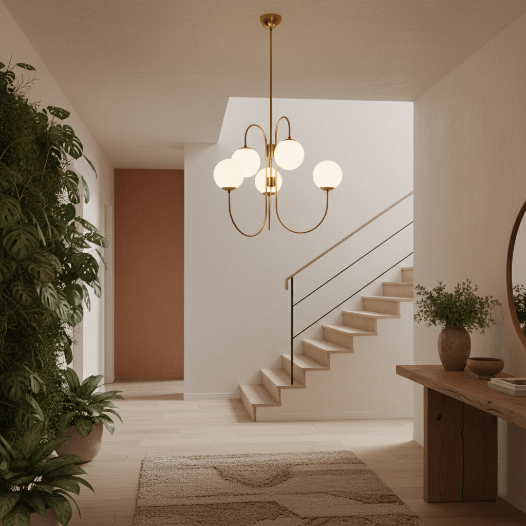 Elegant Gooseneck Chandelier with Adjustable Arms and LED Compatibilit