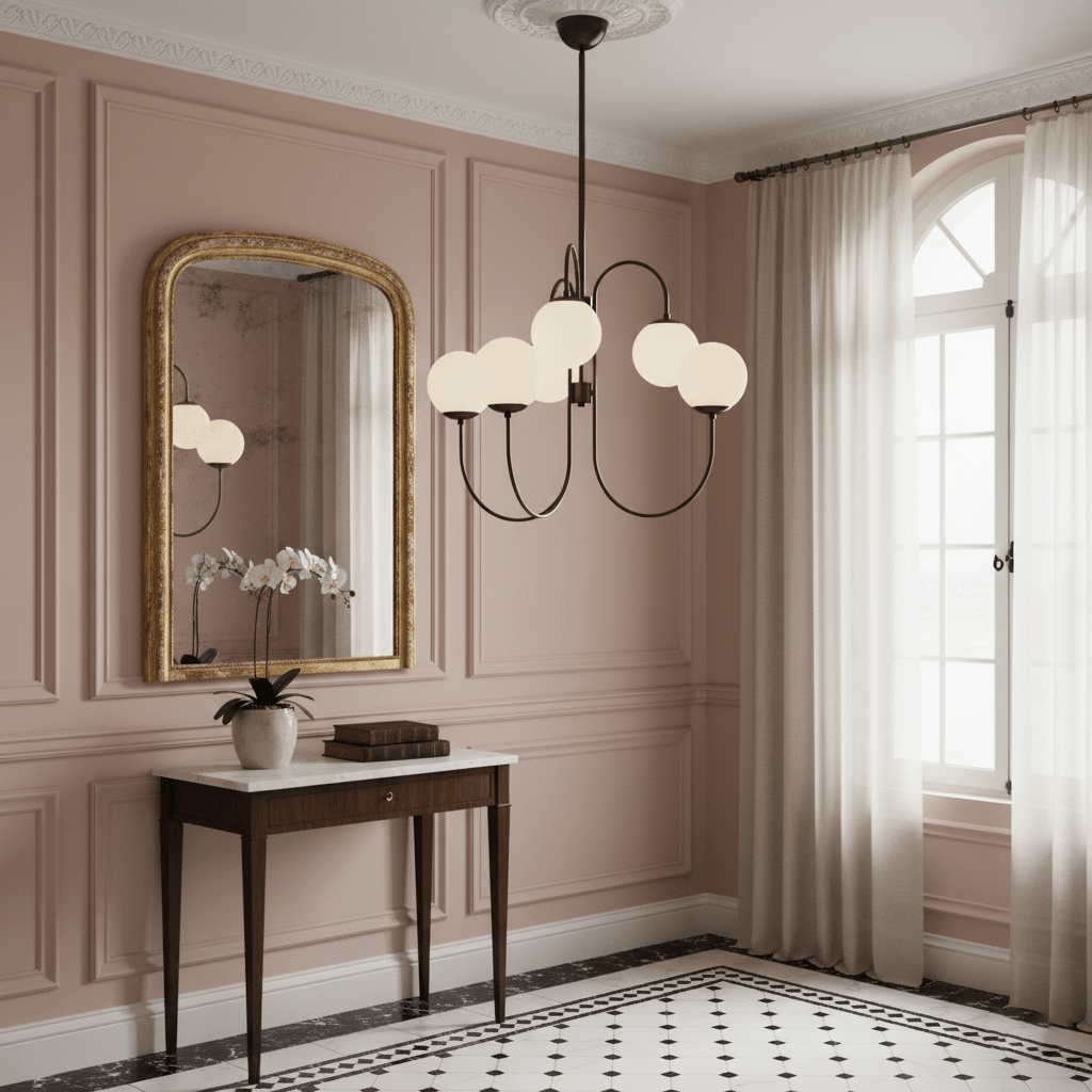 Elegant Gooseneck Chandelier with Adjustable Arms and LED Compatibilit