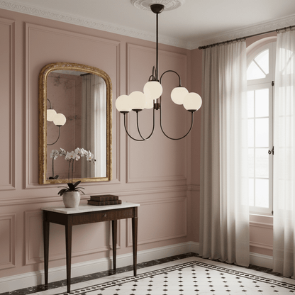 Elegant Gooseneck Chandelier with Adjustable Arms and LED Compatibilit