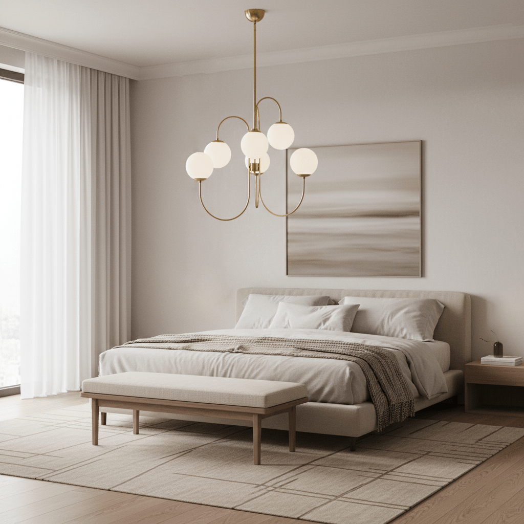 Elegant Gooseneck Chandelier with Adjustable Arms and LED Compatibilit