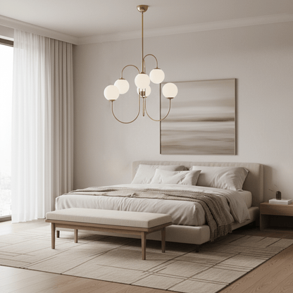 Elegant Gooseneck Chandelier with Adjustable Arms and LED Compatibilit