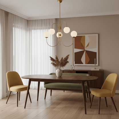 Elegant Gooseneck Chandelier with Adjustable Arms and LED Compatibilit