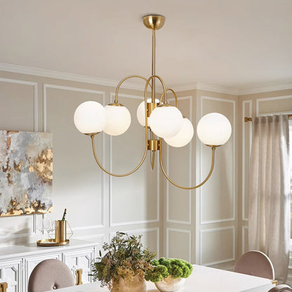 Elegant Gooseneck Chandelier with Adjustable Arms and LED Compatibilit