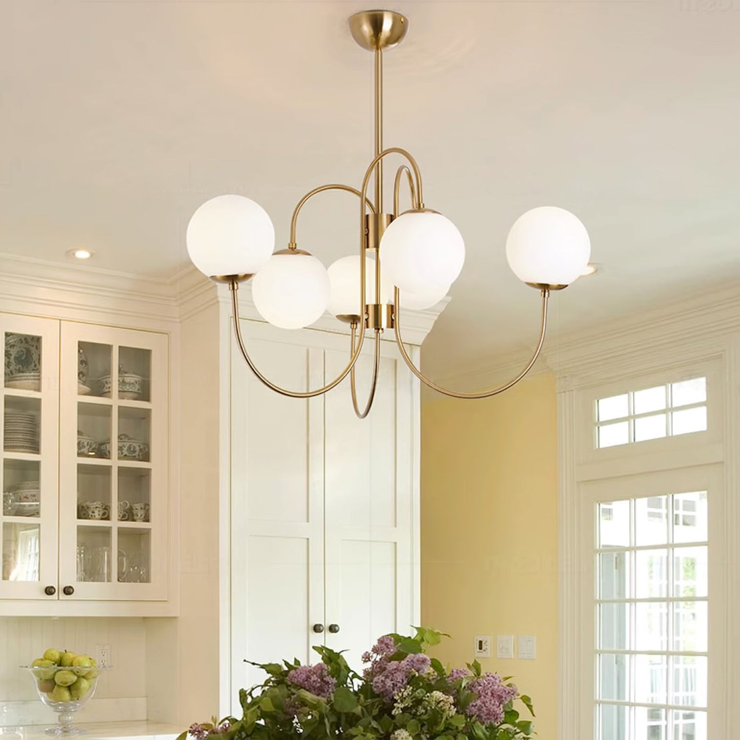 Elegant Gooseneck Chandelier with Adjustable Arms and LED Compatibilit