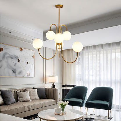 Elegant Gooseneck Chandelier with Adjustable Arms and LED Compatibilit